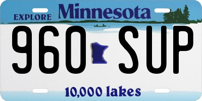 MN license plate 960SUP