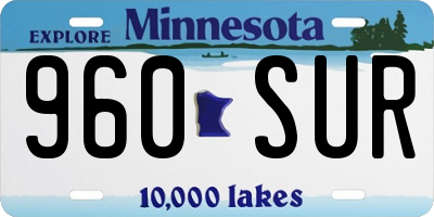 MN license plate 960SUR