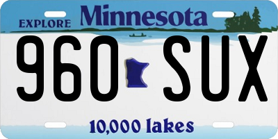 MN license plate 960SUX