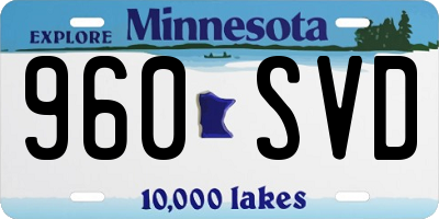 MN license plate 960SVD