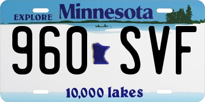 MN license plate 960SVF