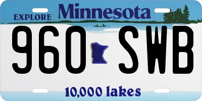 MN license plate 960SWB