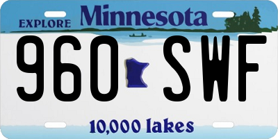 MN license plate 960SWF