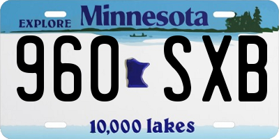 MN license plate 960SXB