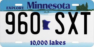 MN license plate 960SXT