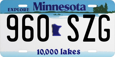 MN license plate 960SZG