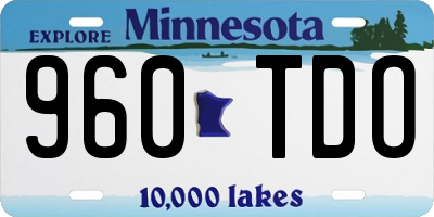 MN license plate 960TDO