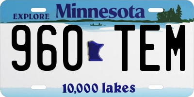 MN license plate 960TEM