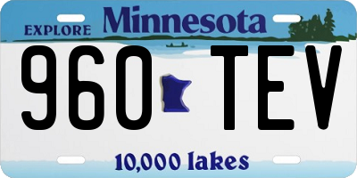 MN license plate 960TEV