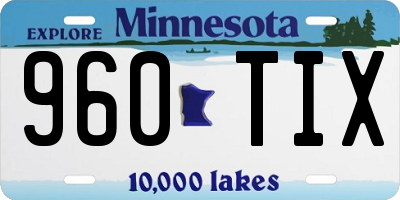 MN license plate 960TIX