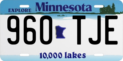 MN license plate 960TJE