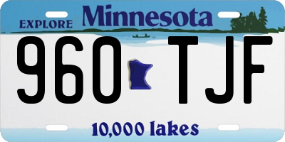 MN license plate 960TJF