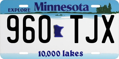 MN license plate 960TJX