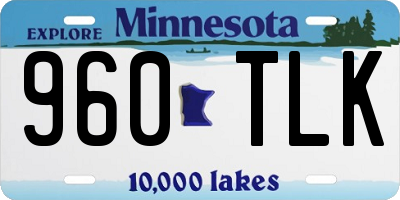 MN license plate 960TLK