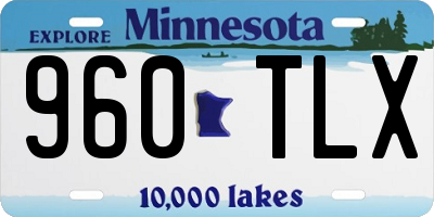 MN license plate 960TLX