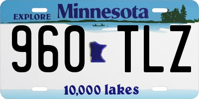 MN license plate 960TLZ
