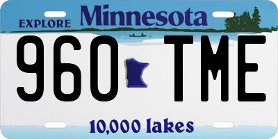 MN license plate 960TME