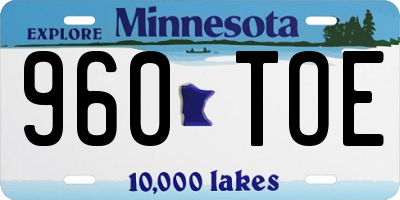 MN license plate 960TOE