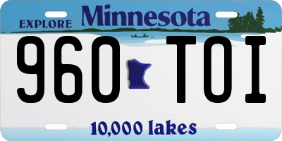 MN license plate 960TOI