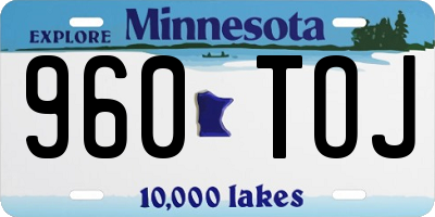 MN license plate 960TOJ