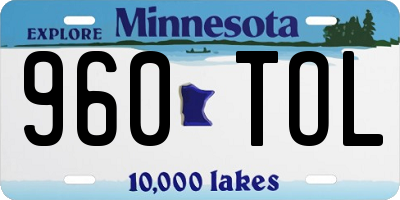 MN license plate 960TOL