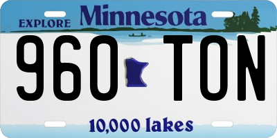 MN license plate 960TON