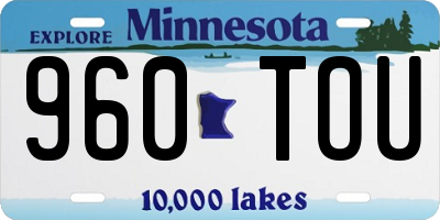 MN license plate 960TOU