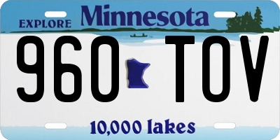 MN license plate 960TOV