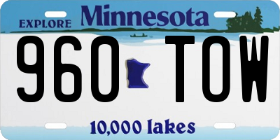 MN license plate 960TOW