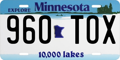 MN license plate 960TOX