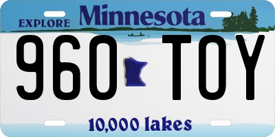 MN license plate 960TOY