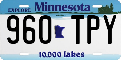 MN license plate 960TPY
