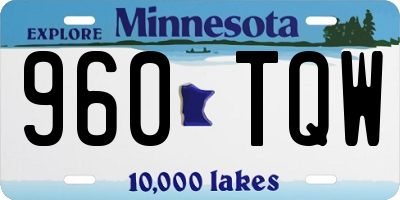 MN license plate 960TQW