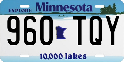 MN license plate 960TQY