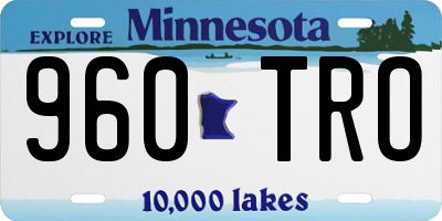 MN license plate 960TRO