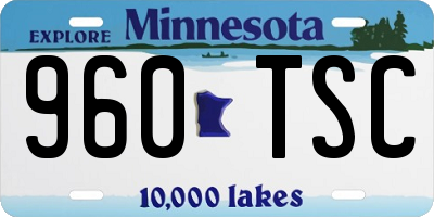 MN license plate 960TSC