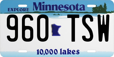 MN license plate 960TSW