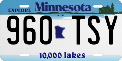 MN license plate 960TSY