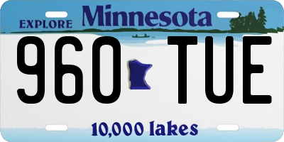 MN license plate 960TUE