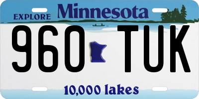 MN license plate 960TUK