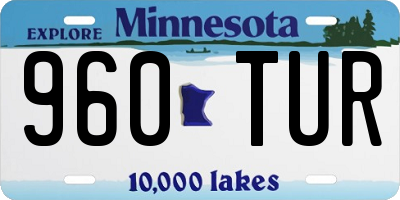 MN license plate 960TUR