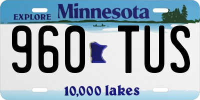 MN license plate 960TUS