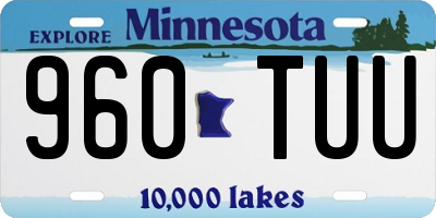 MN license plate 960TUU
