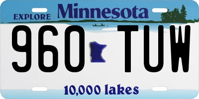 MN license plate 960TUW