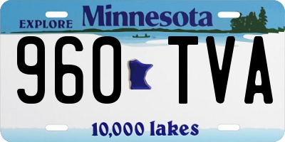 MN license plate 960TVA