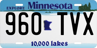 MN license plate 960TVX