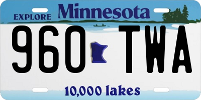 MN license plate 960TWA