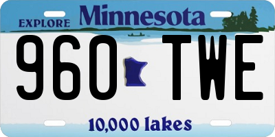 MN license plate 960TWE