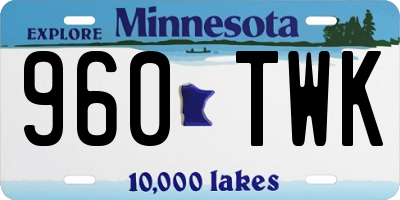 MN license plate 960TWK