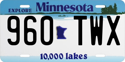 MN license plate 960TWX
